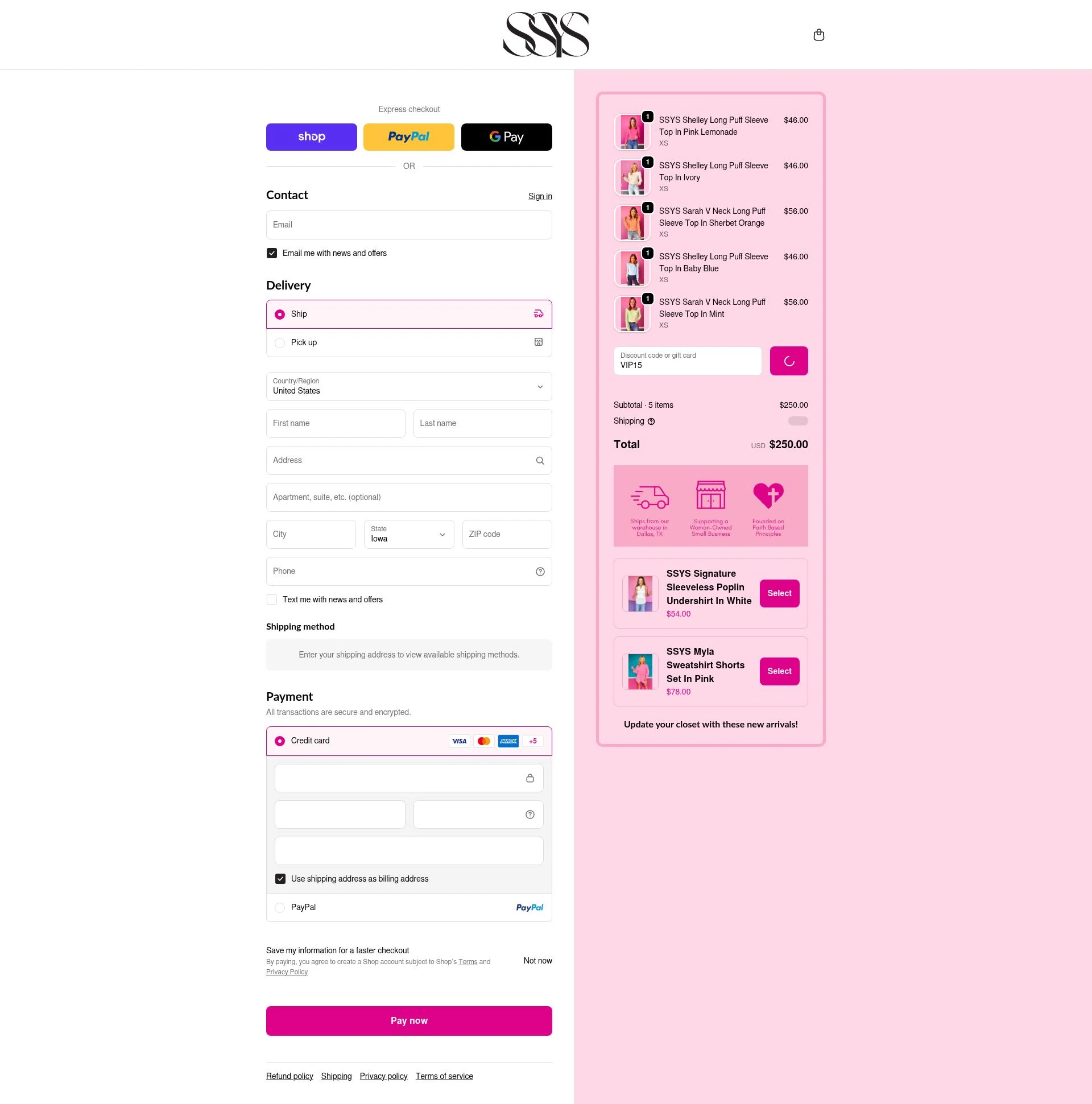 Shop Style Your Senses checkout page showing Shop Style Your Senses coupon code box | Screenshot taken by SimplyCodes community member on Feb 17, 2026