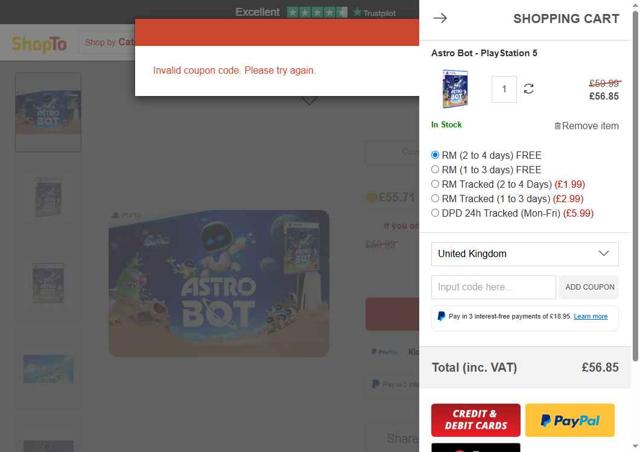 ShopTo checkout page showing ShopTo discount code box | Screenshot taken by SimplyCodes community member on Jul 1, 2025