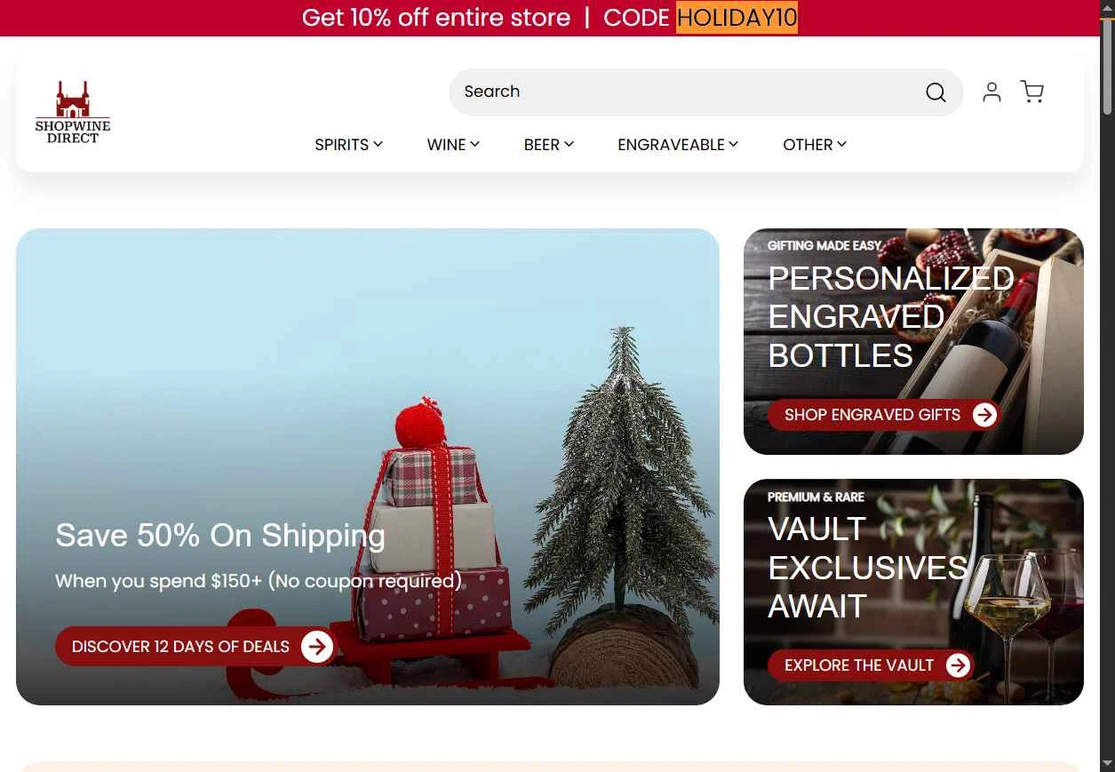 ShopWineDirect checkout page showing ShopWineDirect promo code box | Screenshot taken by SimplyCodes community member on Dec 24, 2025