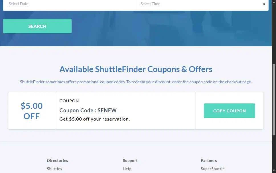 ShuttleFinder checkout page showing ShuttleFinder coupon code box | Screenshot taken by SimplyCodes community member on Jul 30, 2025