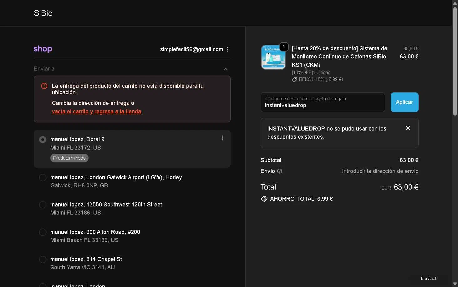 SiBio checkout page showing SiBio promo code box | Screenshot taken by SimplyCodes community member on Nov 21, 2025