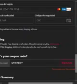 MYSTERY coupon verification screenshot