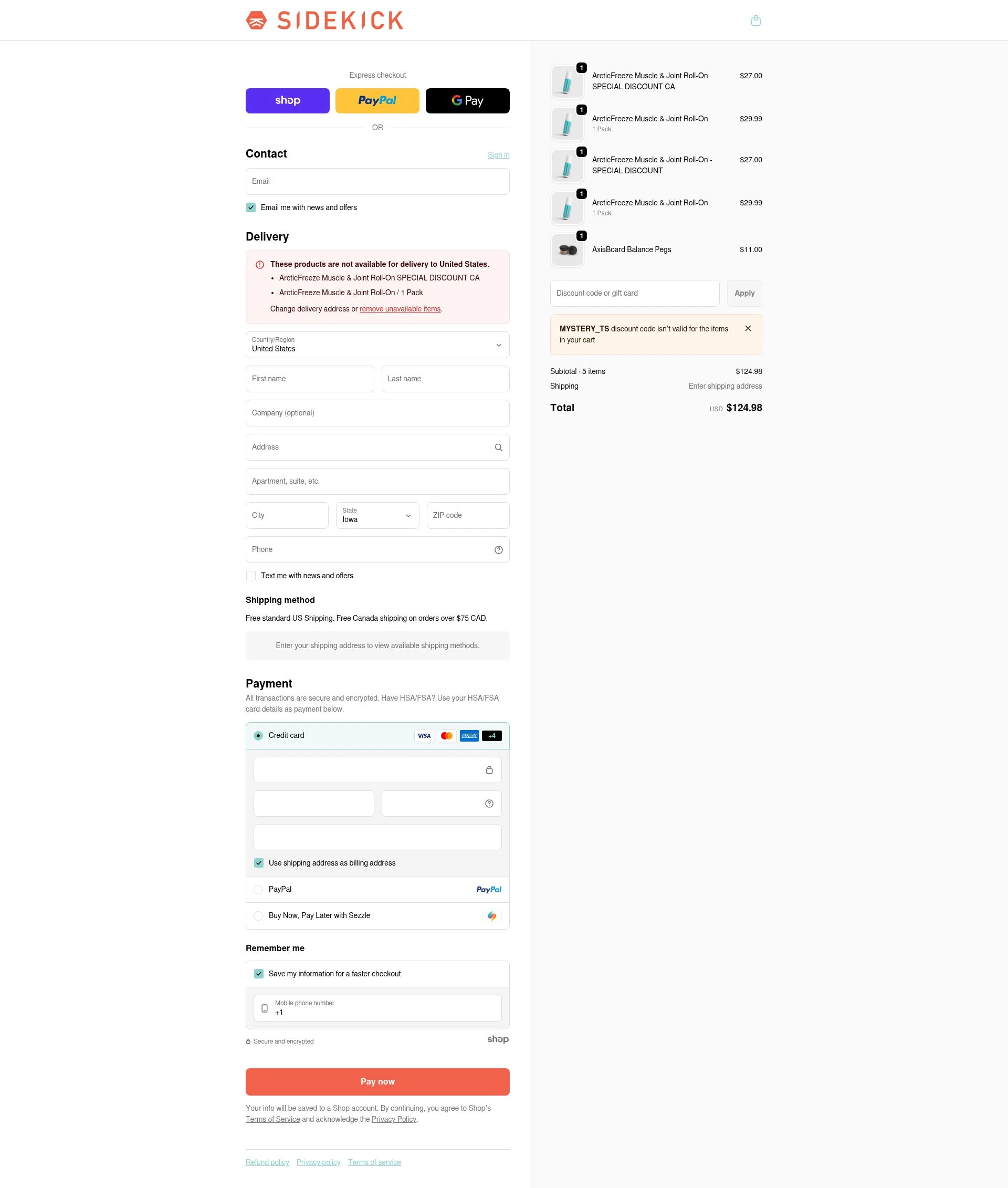Sidekick checkout page showing Sidekick promo code box | Screenshot taken by SimplyCodes community member on Jan 23, 2026