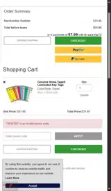 3E30725 coupon verification screenshot