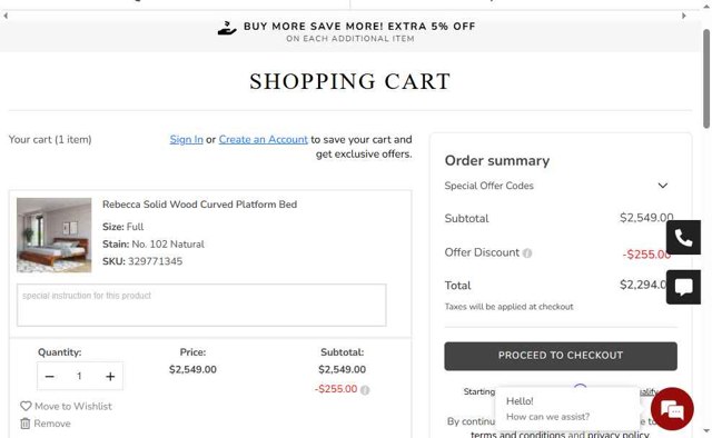 Sierra Living Concepts checkout page showing Sierra Living Concepts promo code box | Screenshot taken by SimplyCodes community member on Aug 1, 2025