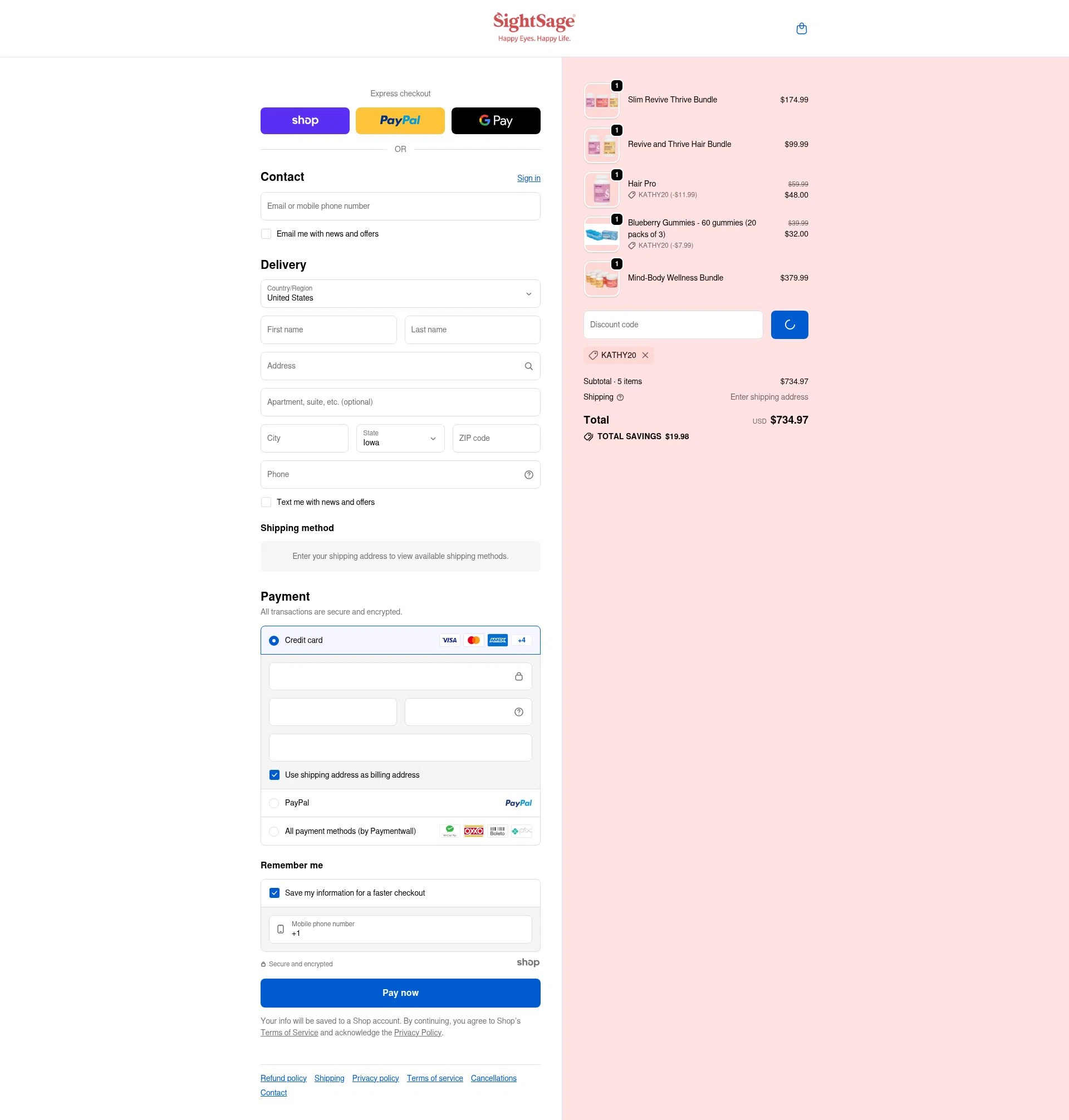 SightSage checkout page showing SightSage promo code box | Screenshot taken by SimplyCodes community member on Jan 1, 2026