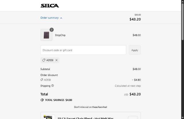 SILCA checkout page showing SILCA discount code box | Screenshot taken by SimplyCodes community member on Sep 13, 2025