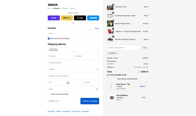 SILCA checkout page showing SILCA discount code box | Screenshot taken by SimplyCodes community member on Sep 14, 2025
