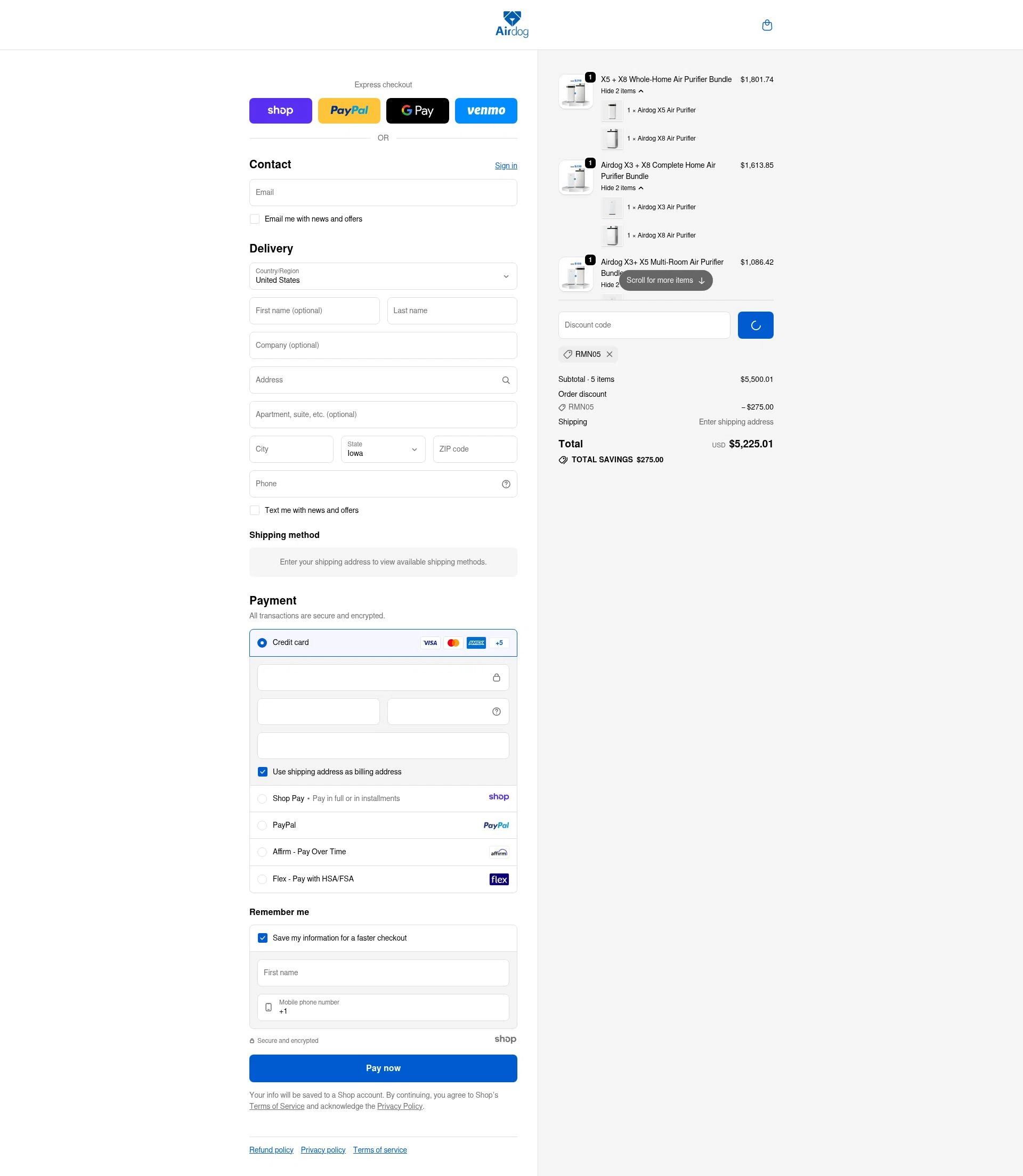 Airdogusa checkout page showing Airdogusa promo code box | Screenshot taken by SimplyCodes community member on Jan 10, 2026