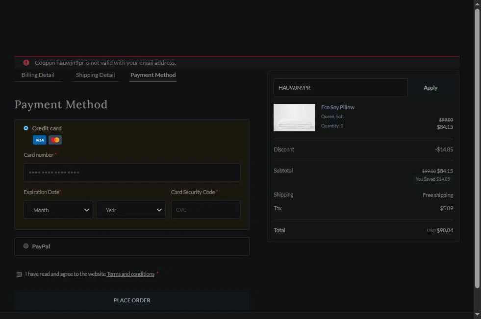 Silk and Snow checkout page showing Silk and Snow coupon code box | Screenshot taken by SimplyCodes community member on Oct 7, 2025