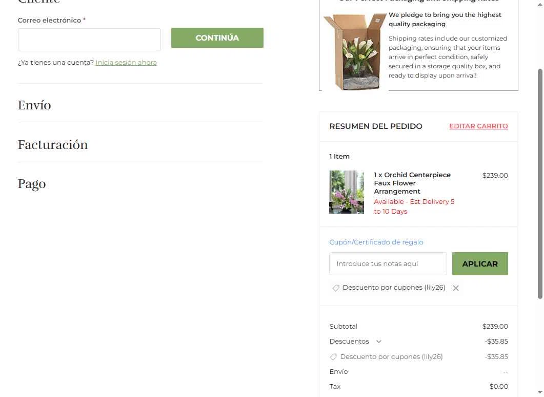 Petals.com checkout page showing Petals.com promo code box | Screenshot taken by SimplyCodes community member on Feb 3, 2026