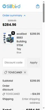 TOVECAN01 coupon verification screenshot