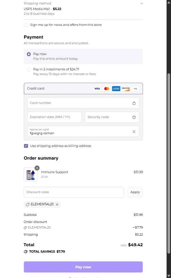 Silver Biotics checkout page showing Silver Biotics promo code box | Screenshot taken by SimplyCodes community member on Aug 19, 2025