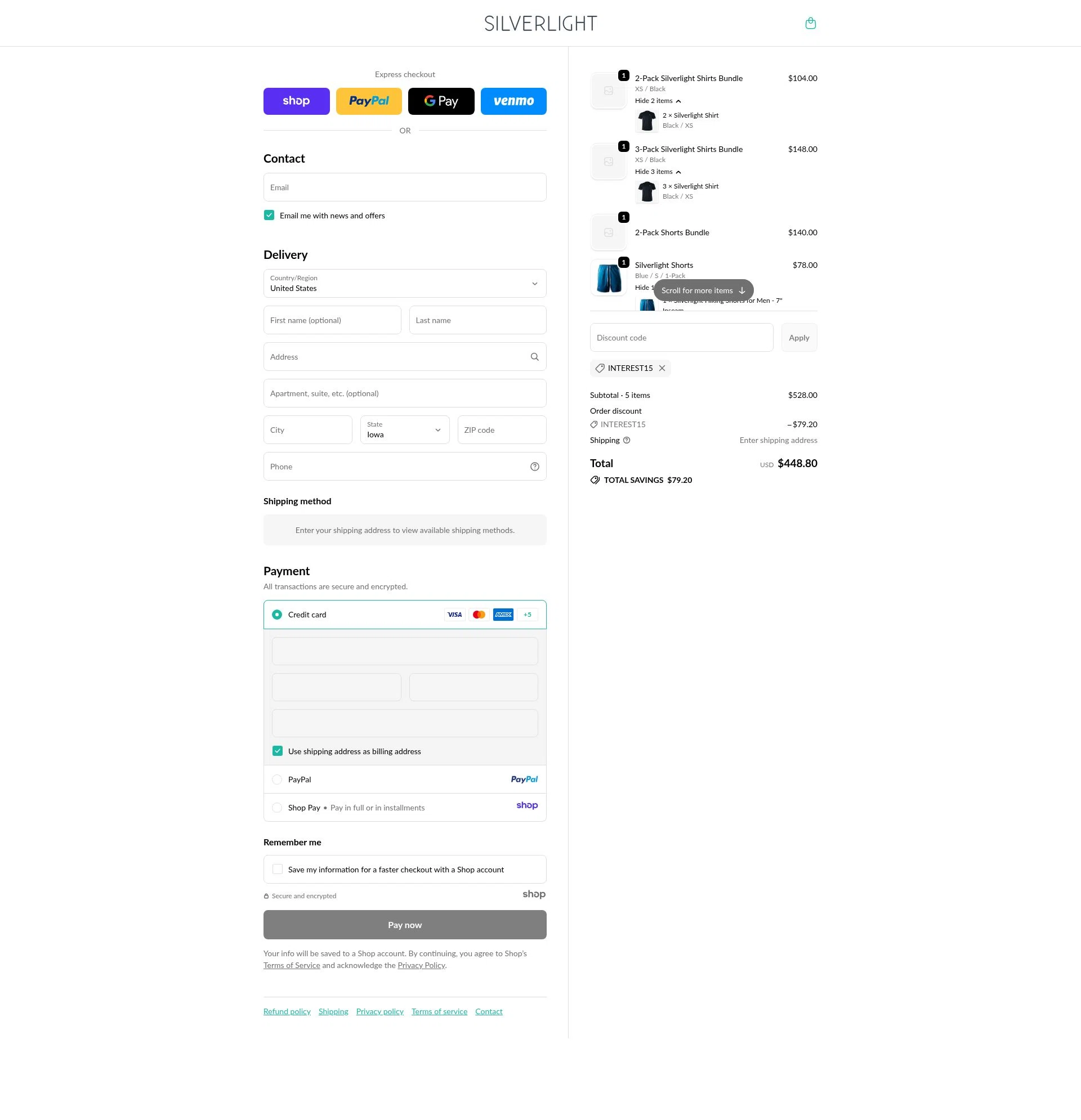 Silverlight checkout page showing Silverlight discount code box | Screenshot taken by SimplyCodes community member on Dec 1, 2025