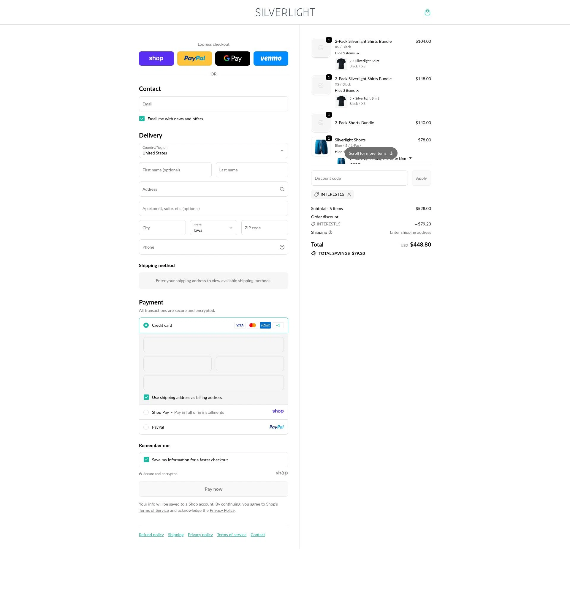 Silverlight checkout page showing Silverlight discount code box | Screenshot taken by SimplyCodes community member on Dec 18, 2025