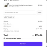 SPECIAL25 coupon verification screenshot