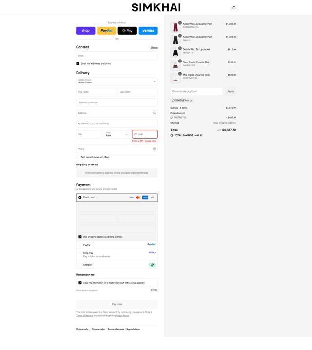 SIMKHAI checkout page showing SIMKHAI promo code box | Screenshot taken by SimplyCodes community member on Sep 15, 2025