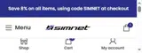Simnet Racing coupon verification screenshot