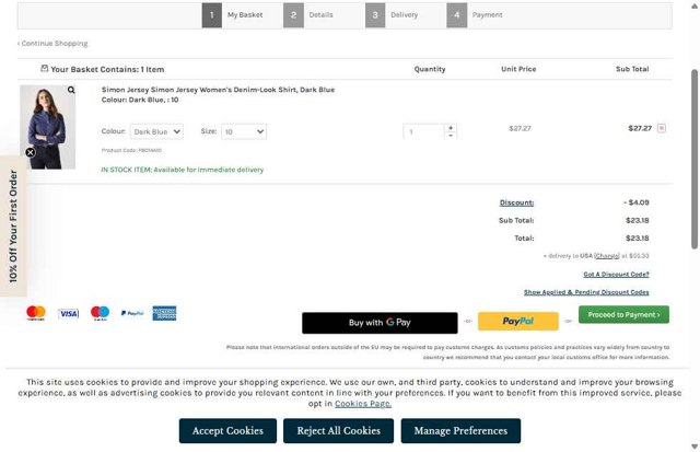 Simon Jersey checkout page showing Simon Jersey discount code box | Screenshot taken by SimplyCodes community member on Aug 3, 2025