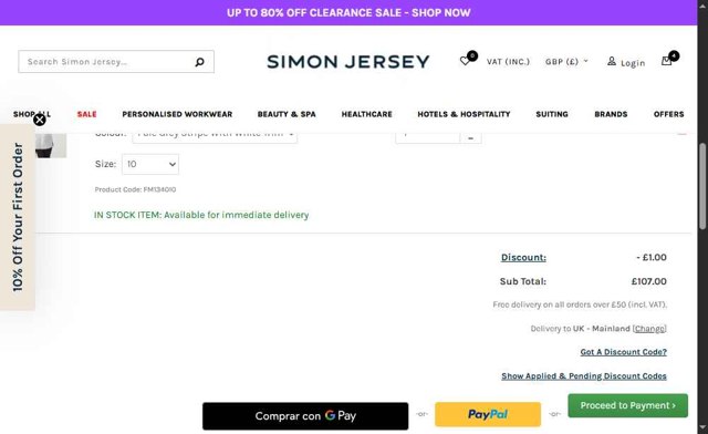 Simon Jersey checkout page showing Simon Jersey discount code box | Screenshot taken by SimplyCodes community member on Jun 5, 2025