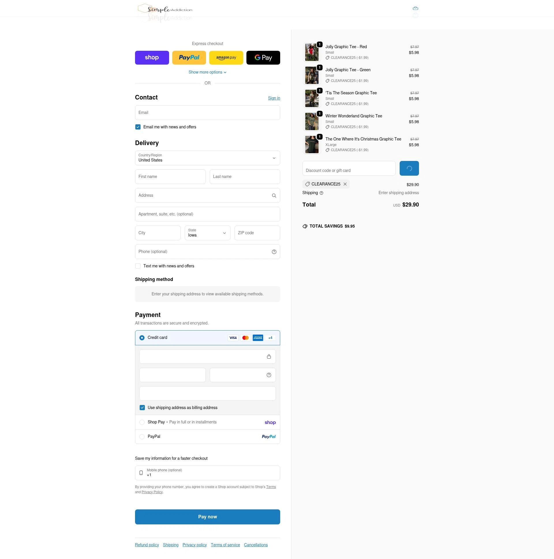 Simple Addiction checkout page showing Simple Addiction coupon code box | Screenshot taken by SimplyCodes community member on Feb 13, 2026