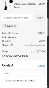 Simple Glass Pipe coupon verification screenshot