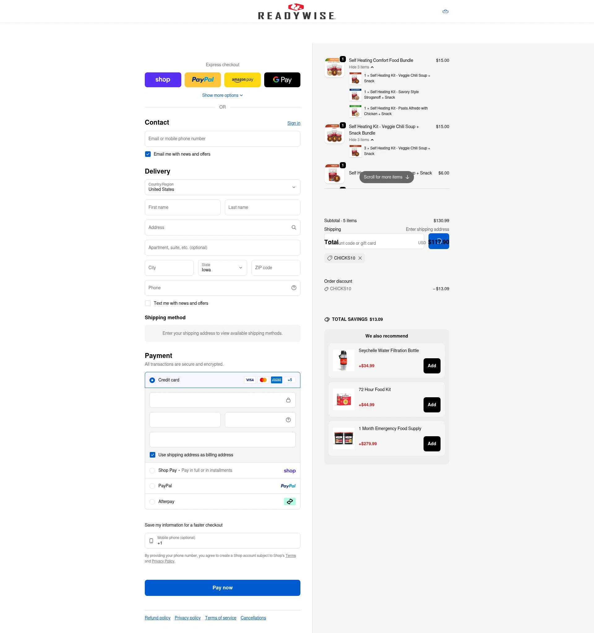 Simple Kitchen Foods checkout page showing Simple Kitchen Foods promo code box | Screenshot taken by SimplyCodes community member on Feb 7, 2026