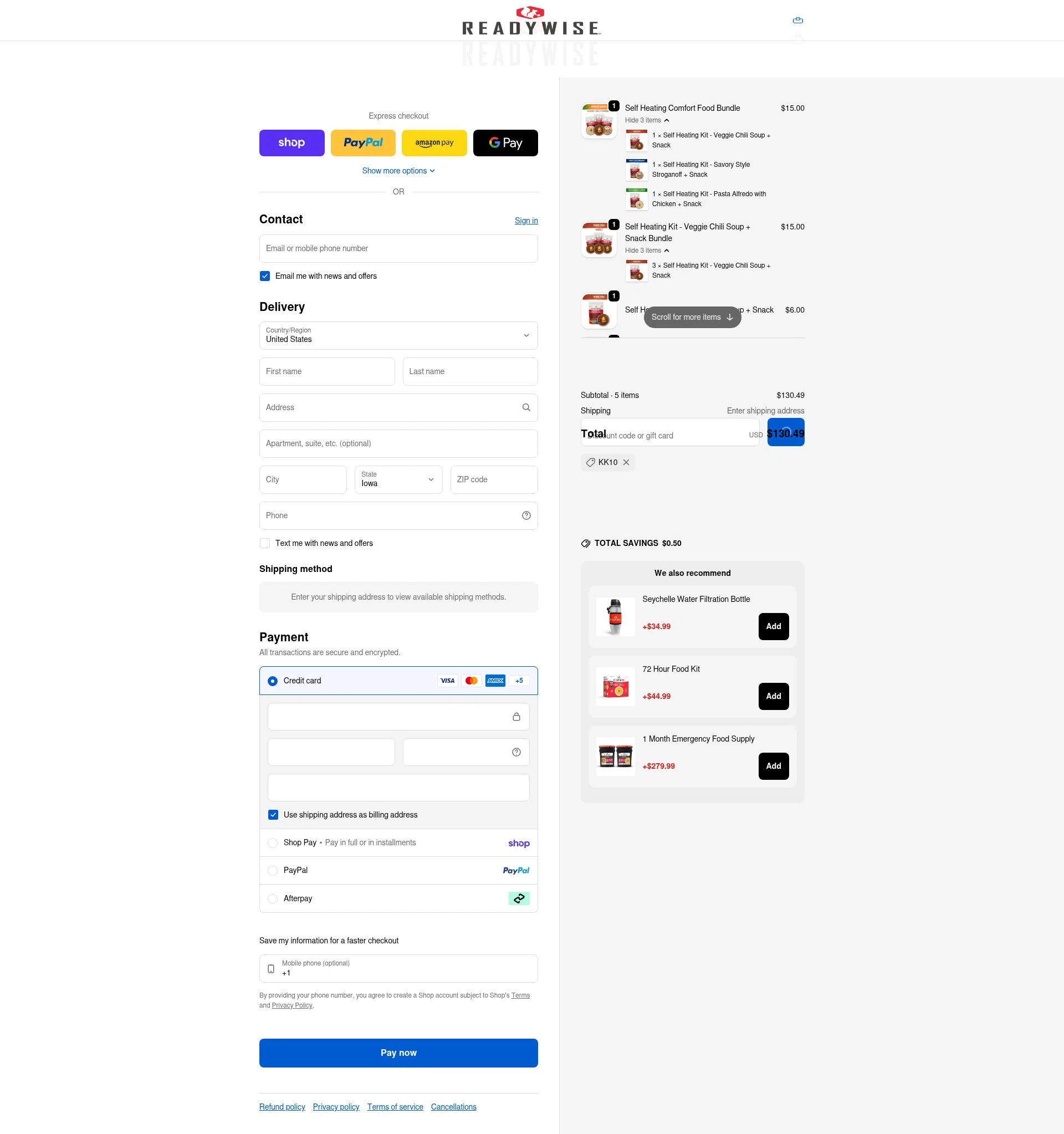 Simple Kitchen Foods checkout page showing Simple Kitchen Foods promo code box | Screenshot taken by SimplyCodes community member on Feb 15, 2026