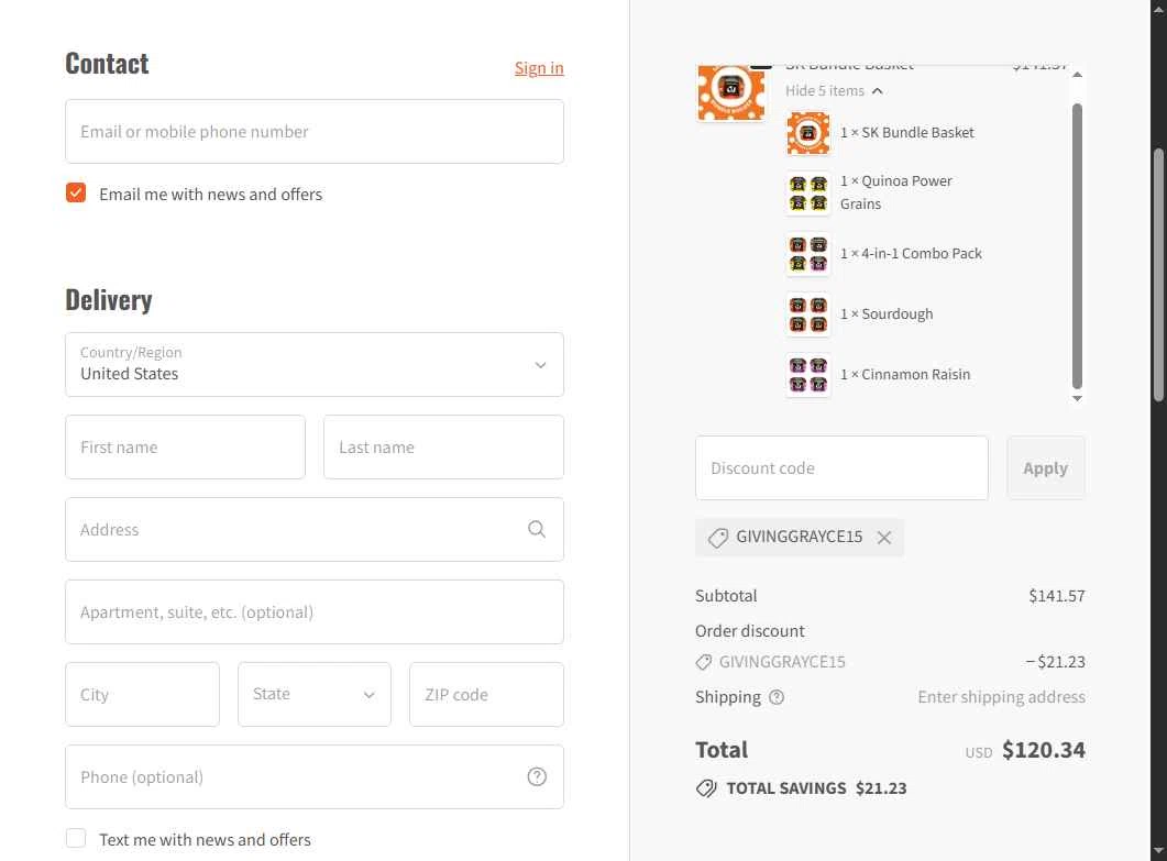 Simple Kneads checkout page showing Simple Kneads coupon code box | Screenshot taken by SimplyCodes community member on Jan 30, 2026
