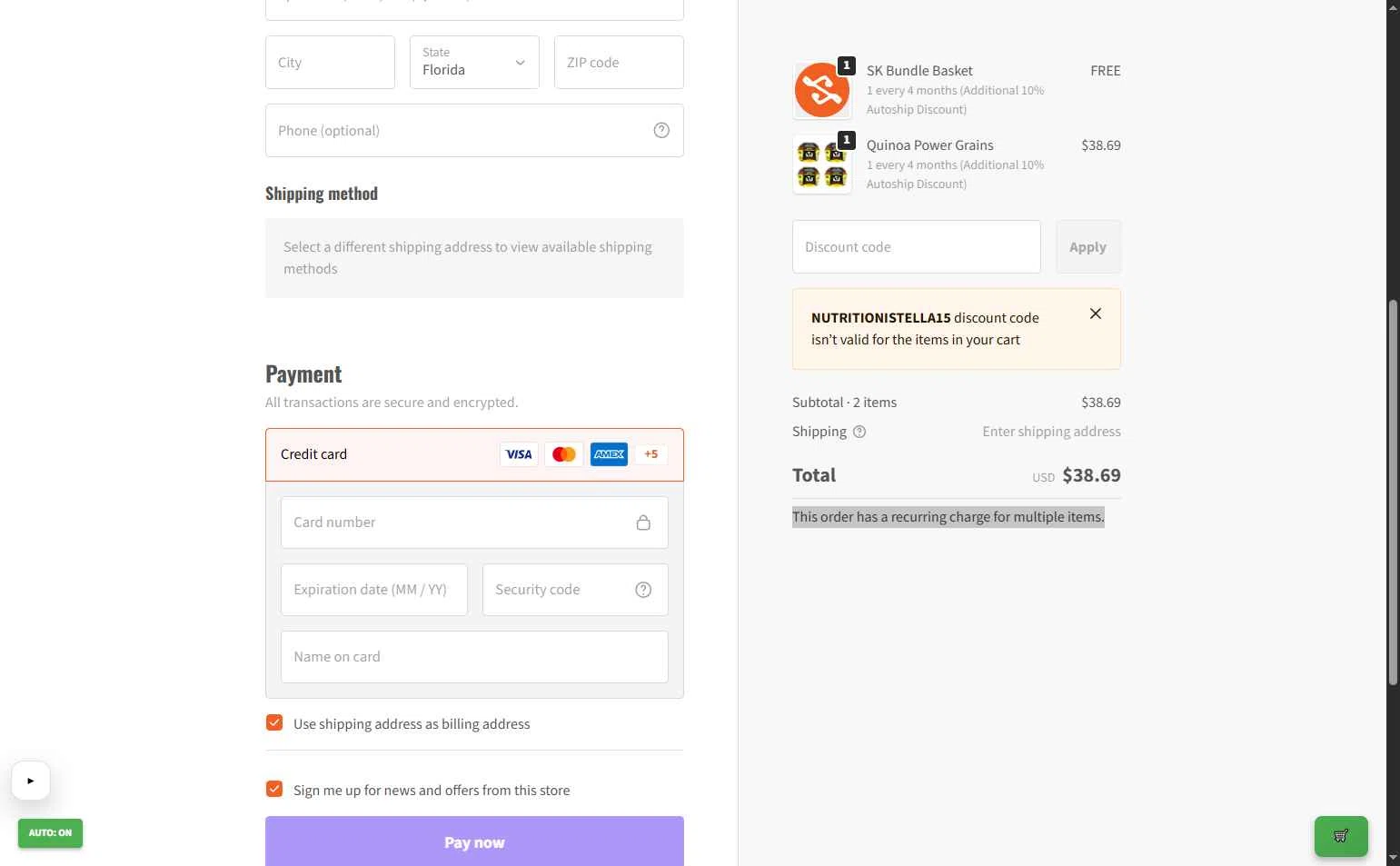 Simple Kneads checkout page showing Simple Kneads coupon code box | Screenshot taken by SimplyCodes community member on Jan 14, 2026