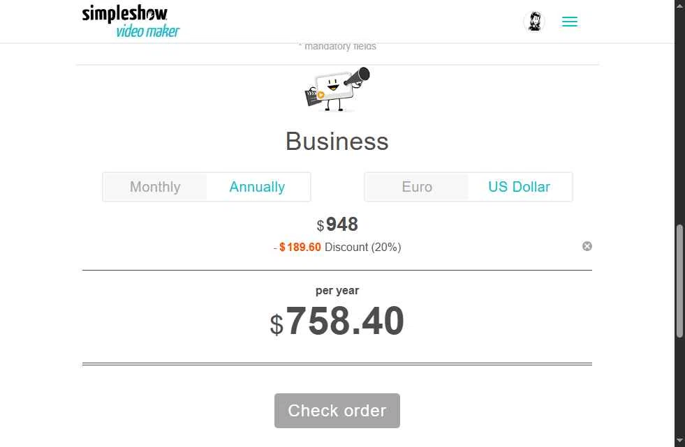 simpleshow checkout page showing simpleshow promo code box | Screenshot taken by SimplyCodes community member on Nov 17, 2025