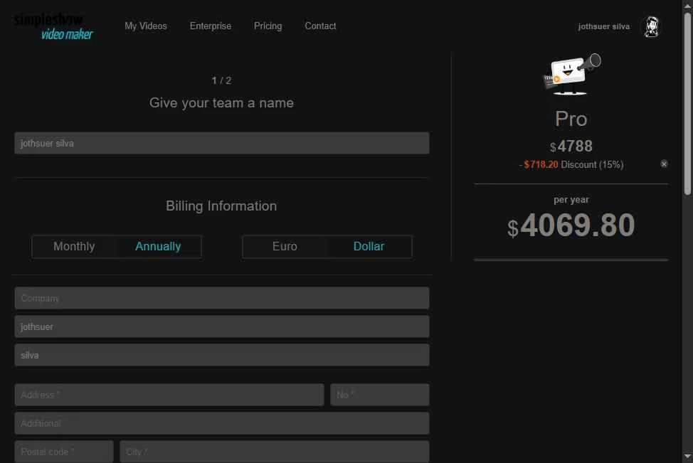 simpleshow checkout page showing simpleshow promo code box | Screenshot taken by SimplyCodes community member on Nov 27, 2025