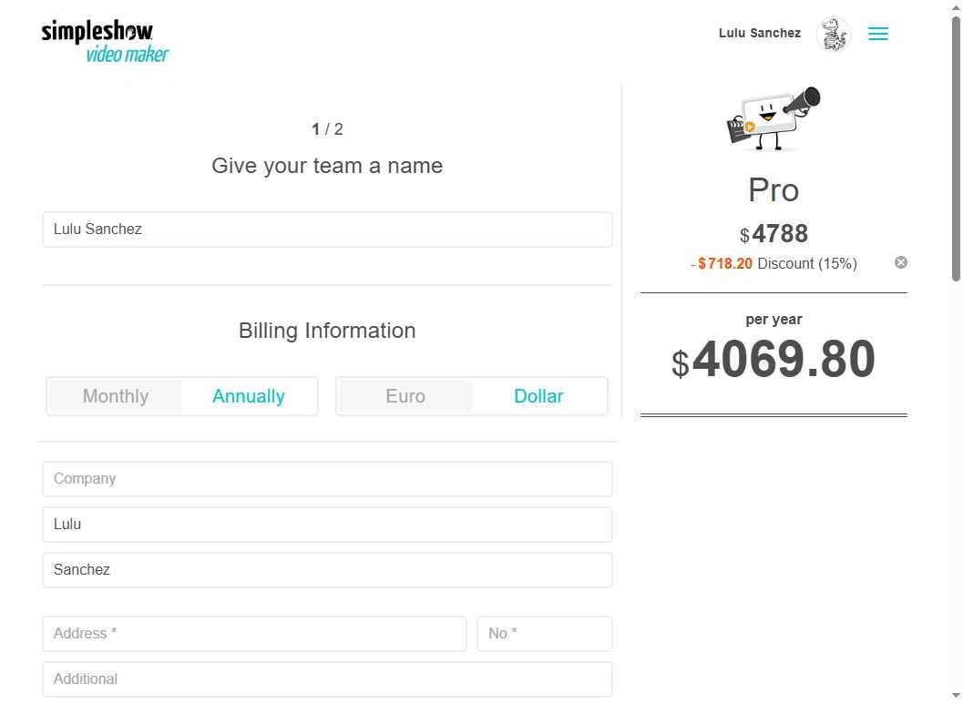 simpleshow checkout page showing simpleshow promo code box | Screenshot taken by SimplyCodes community member on Nov 12, 2025