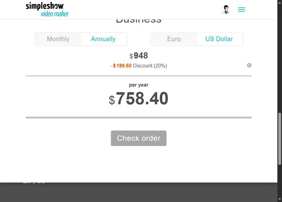 simpleshow checkout page showing simpleshow promo code box | Screenshot taken by SimplyCodes community member on Nov 17, 2025
