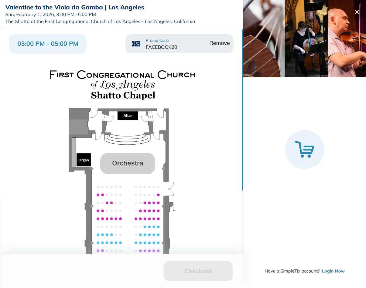 SimpleTix checkout page showing SimpleTix promo code box | Screenshot taken by SimplyCodes community member on Dec 22, 2025