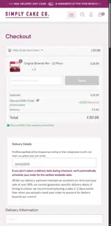 simplycakes coupon verification screenshot