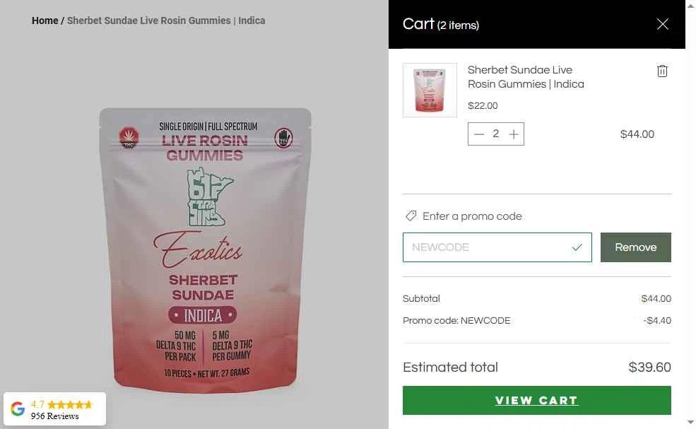 Simply Crafted CBD checkout page showing Simply Crafted CBD promo code box | Screenshot taken by SimplyCodes community member on Feb 10, 2026