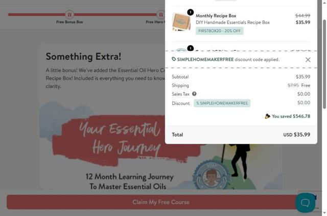 Simply Earth checkout page showing Simply Earth discount code box | Screenshot taken by SimplyCodes community member on Sep 7, 2025