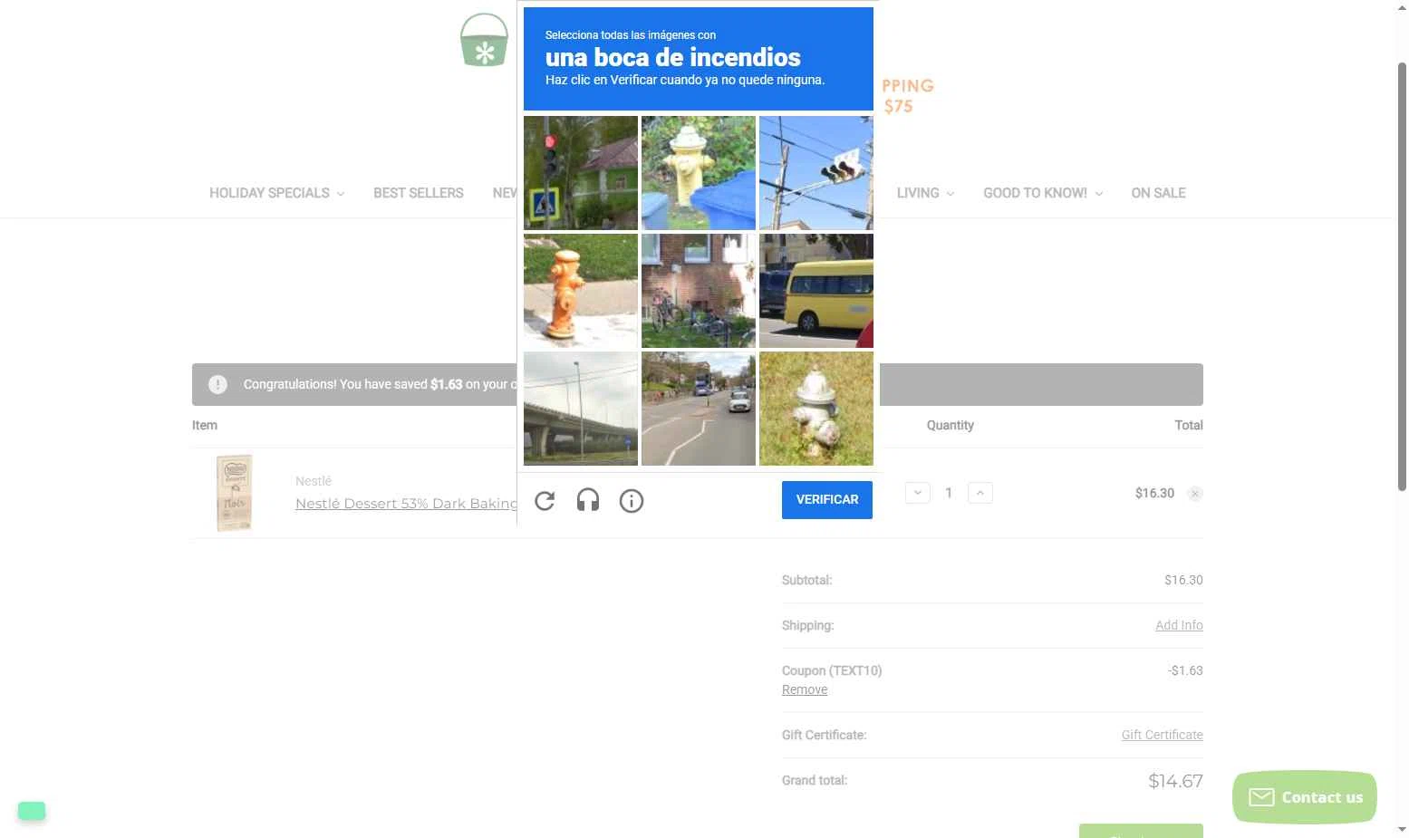 Simply Gourmand checkout page showing Simply Gourmand coupon code box | Screenshot taken by SimplyCodes community member on Nov 27, 2025