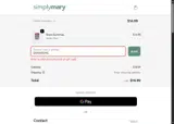SimplyMary coupon verification screenshot