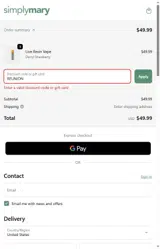 SimplyMary coupon verification screenshot