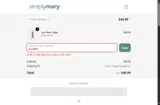 SimplyMary coupon verification screenshot