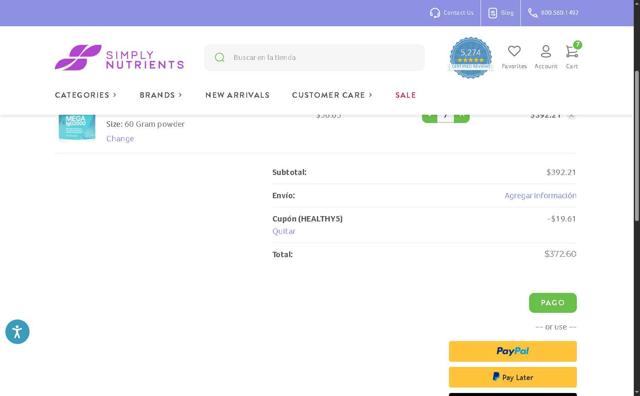Simply Nutrients checkout page showing Simply Nutrients coupon code box | Screenshot taken by SimplyCodes community member on Jul 1, 2025