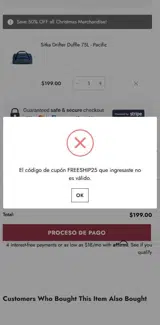 FREESHIP25 coupon verification screenshot