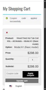 SMARTCHIC coupon verification screenshot