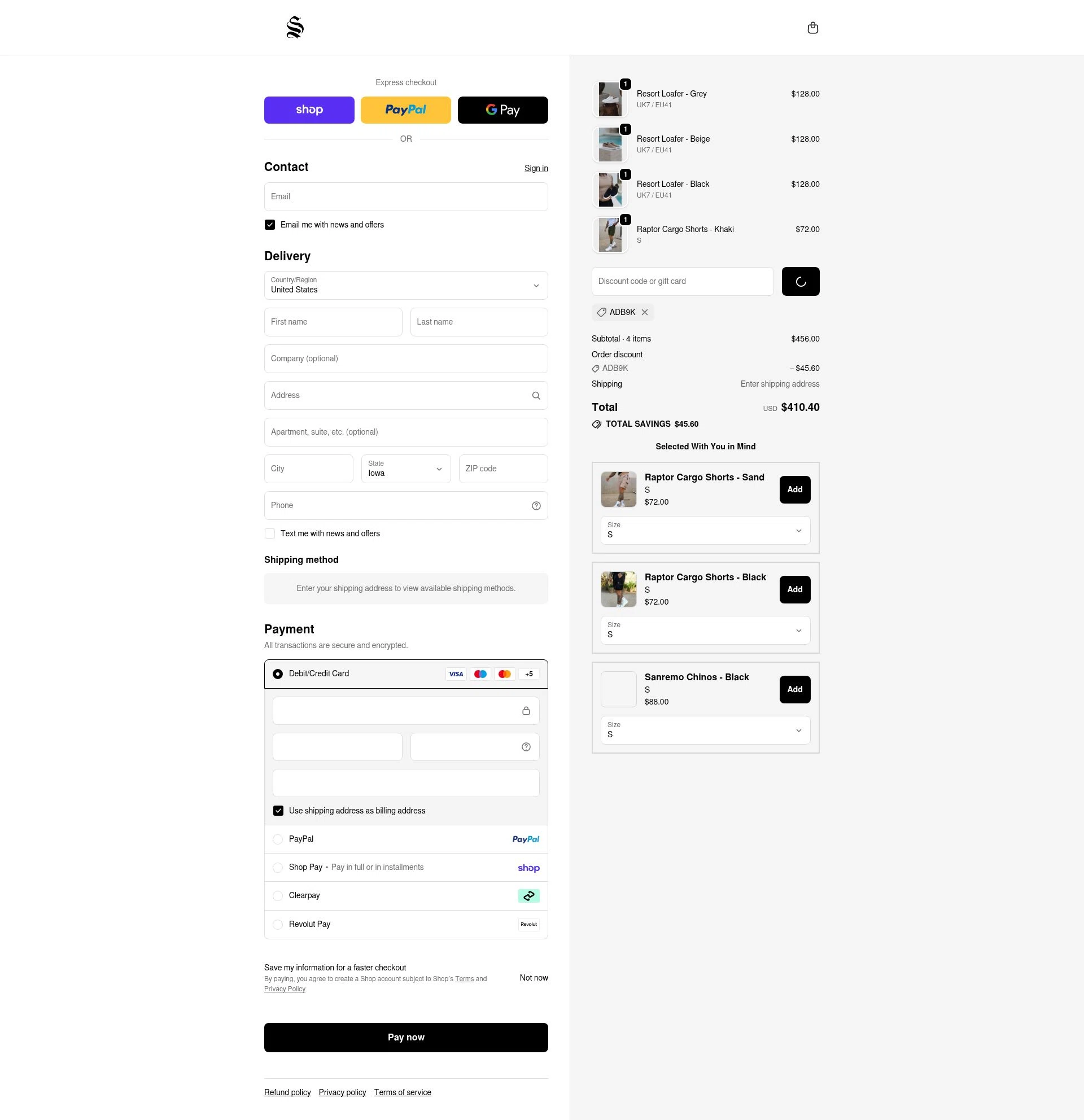 Sinners Attire checkout page showing Sinners Attire promo code box | Screenshot taken by SimplyCodes community member on Feb 18, 2026
