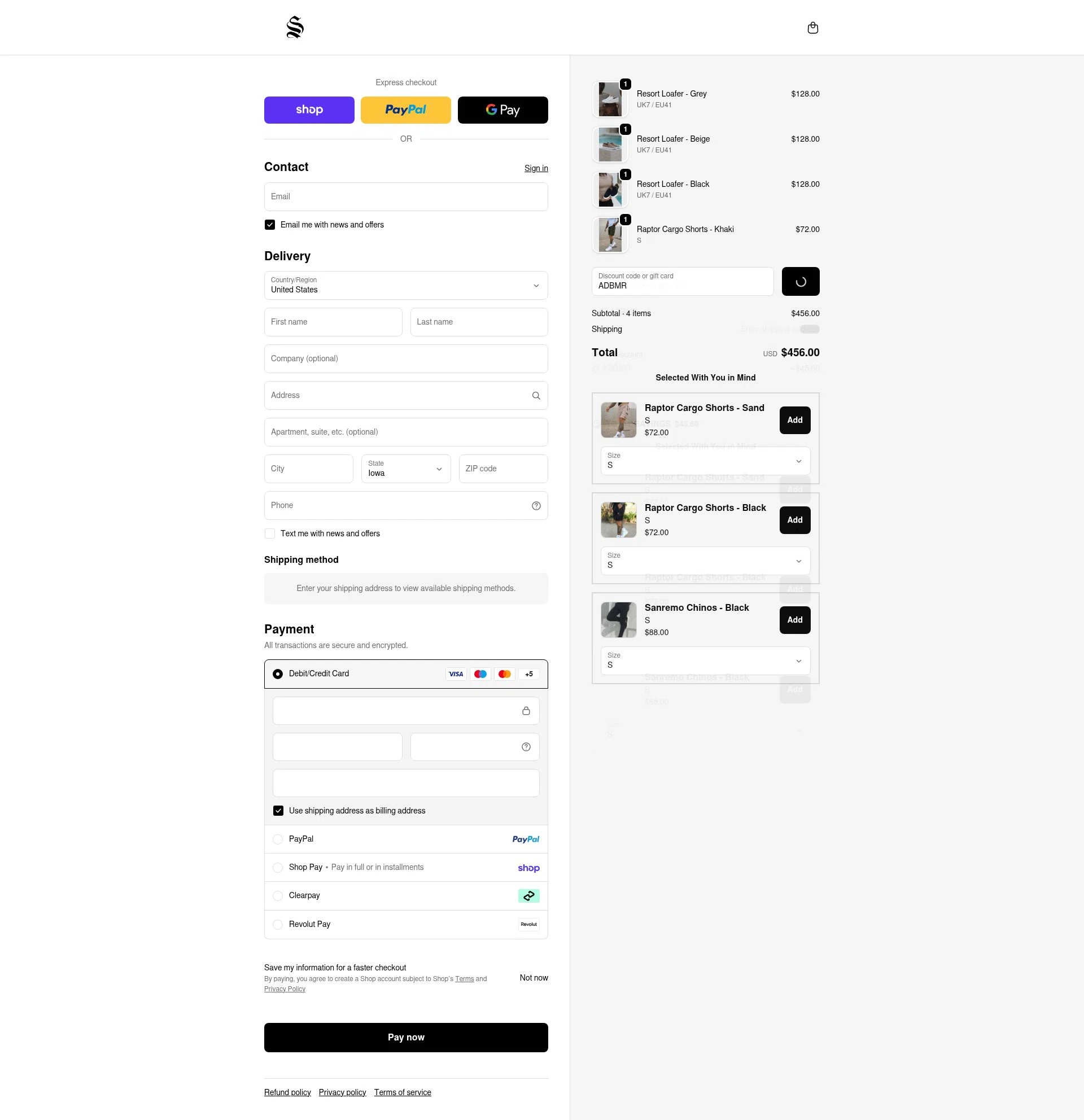 Sinners Attire checkout page showing Sinners Attire promo code box | Screenshot taken by SimplyCodes community member on Feb 18, 2026