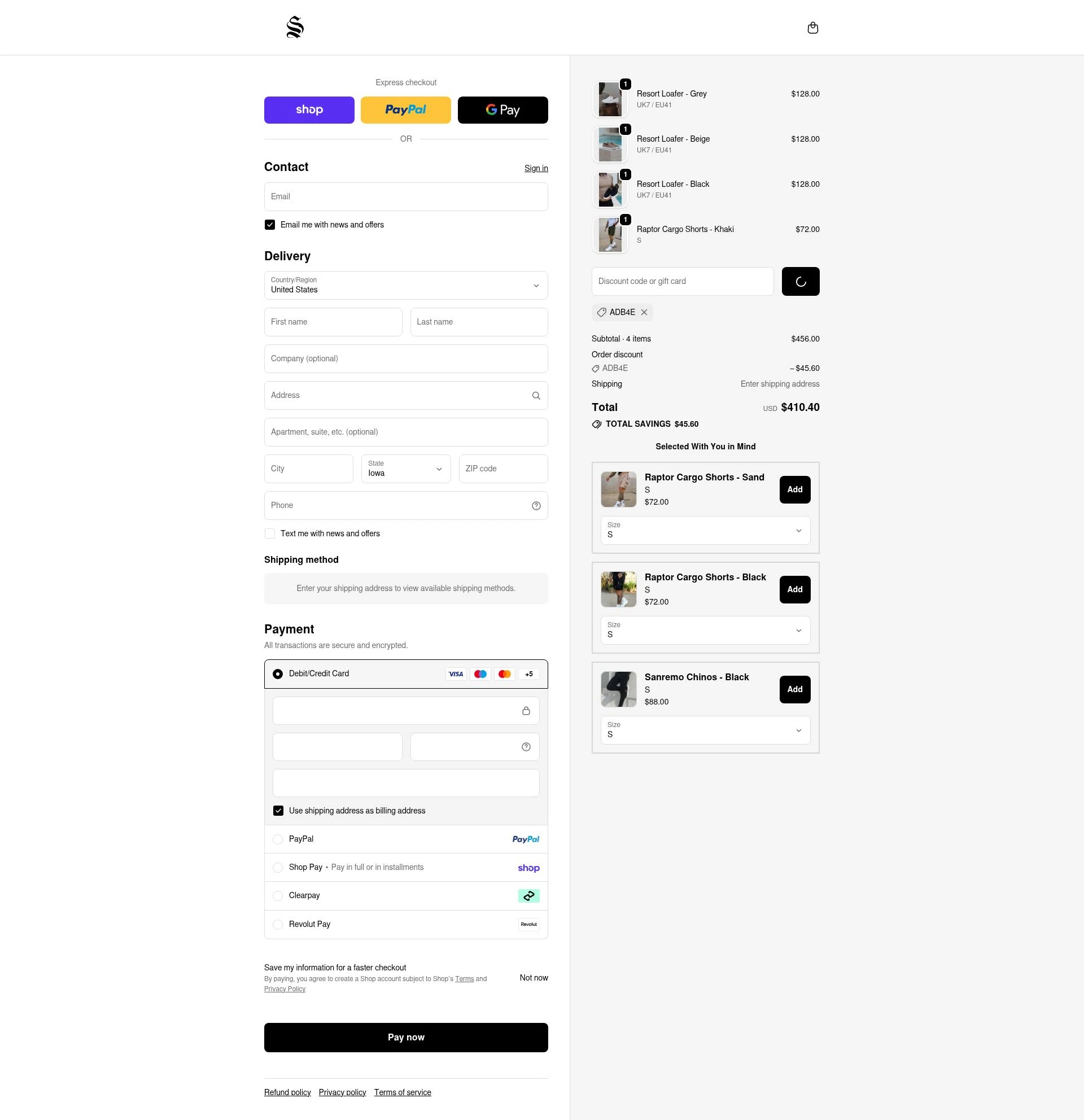 Sinners Attire checkout page showing Sinners Attire promo code box | Screenshot taken by SimplyCodes community member on Feb 18, 2026