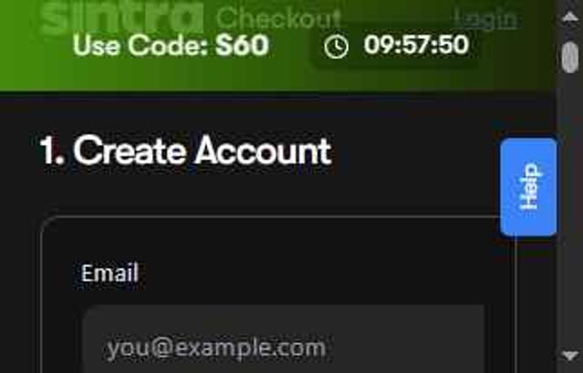 Sintra checkout page showing Sintra discount code box | Screenshot taken by SimplyCodes community member on Sep 5, 2025
