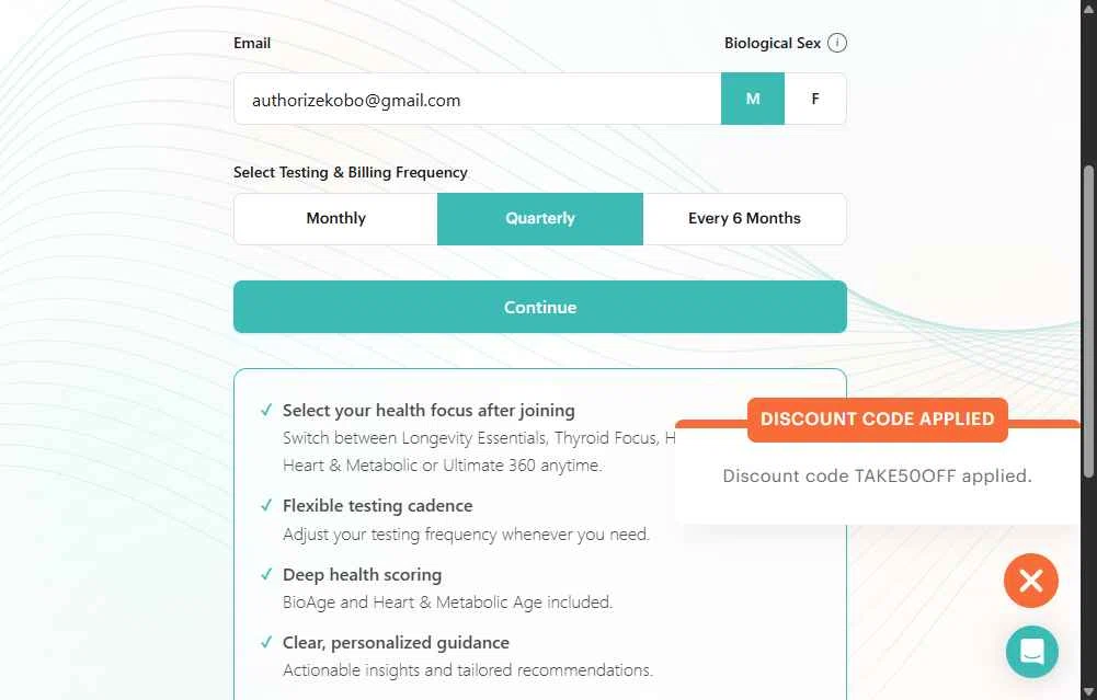 SiPhox Health checkout page showing SiPhox Health promo code box | Screenshot taken by SimplyCodes community member on Dec 30, 2025